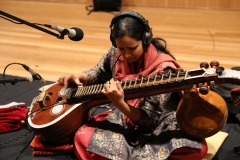 Recording at the ABC studios in Brisbane, Australia